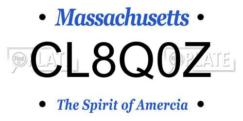 CL8Q0Z Massachusetts License Plate