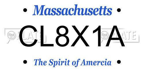 CL8X1A Massachusetts License Plate