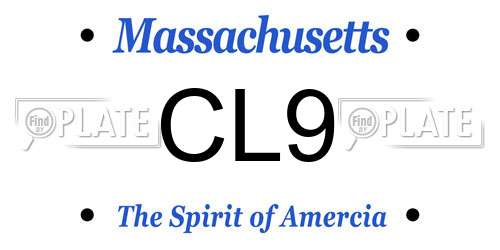 CL9 Massachusetts License Plate