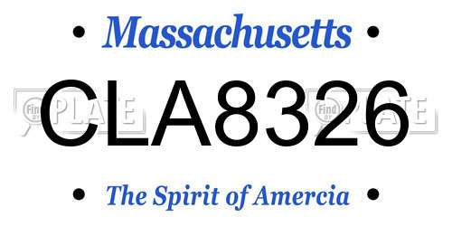 CLA8326 Massachusetts License Plate