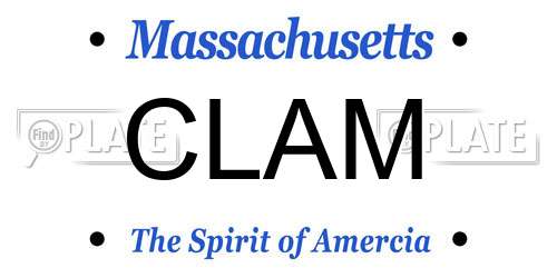 CLAM Massachusetts License Plate
