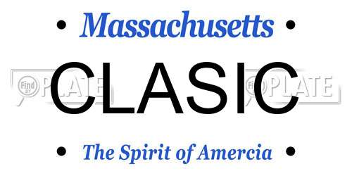 CLASIC Massachusetts License Plate