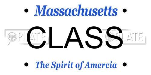 CLASS Massachusetts License Plate