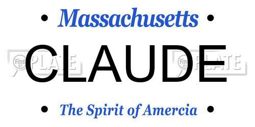 CLAUDE Massachusetts License Plate