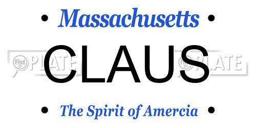 CLAUS Massachusetts License Plate