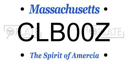 CLB00Z Massachusetts License Plate