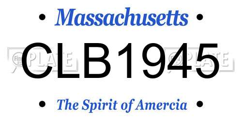 CLB1945 Massachusetts License Plate