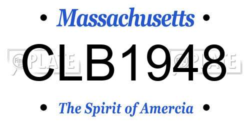 CLB1948 Massachusetts License Plate