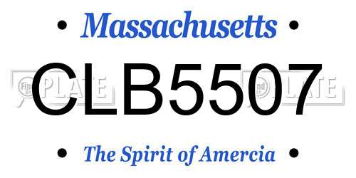 CLB5507 Massachusetts License Plate