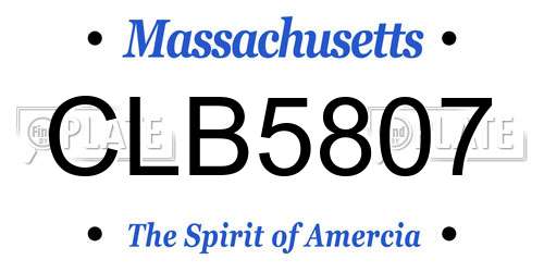 CLB5807 Massachusetts License Plate