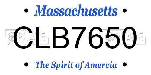 CLB7650 Massachusetts License Plate
