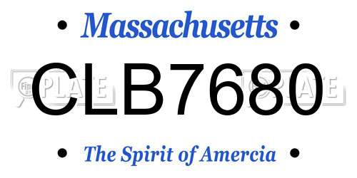 CLB7680 Massachusetts License Plate