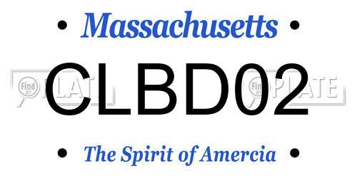 CLBD02 Massachusetts License Plate