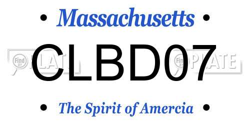 CLBD07 Massachusetts License Plate