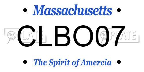 CLBO07 Massachusetts License Plate