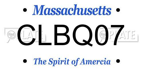 CLBQ07 Massachusetts License Plate