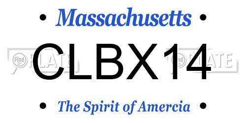 CLBX14 Massachusetts License Plate