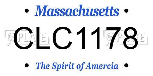 CLC1178 Massachusetts License Plate
