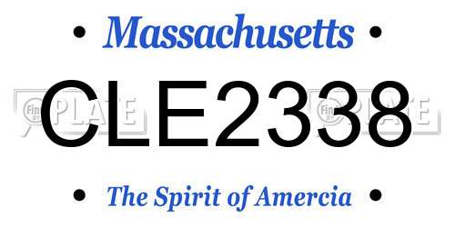 CLE2338 Massachusetts License Plate