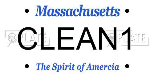 CLEAN1 Massachusetts License Plate