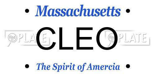 CLEO Massachusetts License Plate