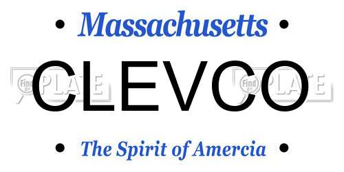 CLEVCO Massachusetts License Plate