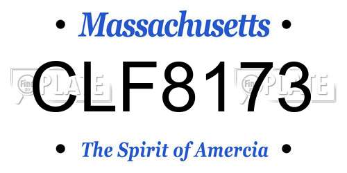 CLF8173 Massachusetts License Plate