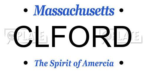 CLFORD Massachusetts License Plate