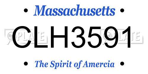 CLH3591 Massachusetts License Plate