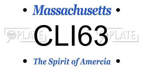 CLI63 Massachusetts License Plate