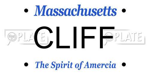 CLIFF Massachusetts License Plate