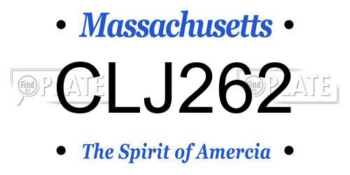 CLJ262 Massachusetts License Plate