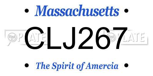 CLJ267 Massachusetts License Plate
