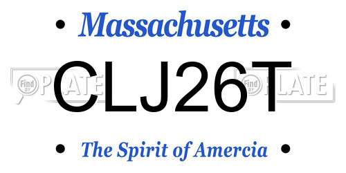 CLJ26T Massachusetts License Plate