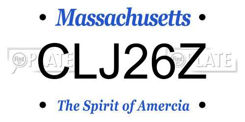 CLJ26Z Massachusetts License Plate
