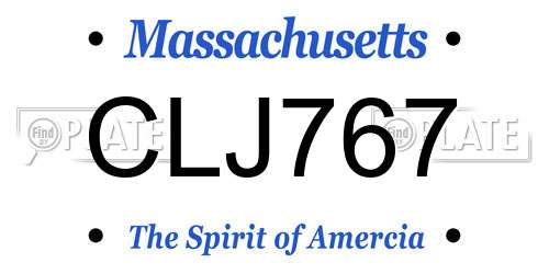CLJ767 Massachusetts License Plate