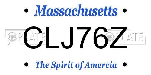 CLJ76Z Massachusetts License Plate