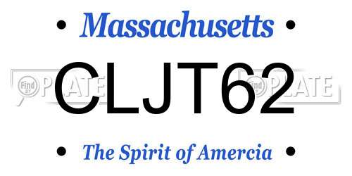 CLJT62 Massachusetts License Plate