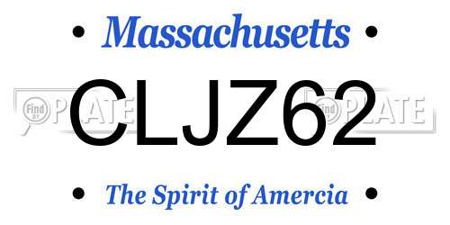 CLJZ62 Massachusetts License Plate