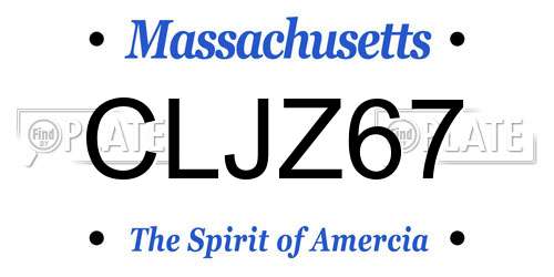 CLJZ67 Massachusetts License Plate