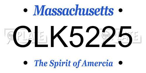 CLK5225 Massachusetts License Plate