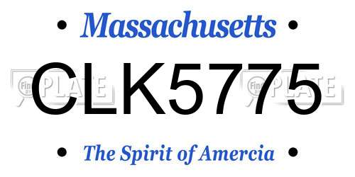 CLK5775 Massachusetts License Plate
