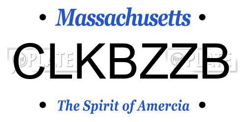 CLKBZZB Massachusetts License Plate