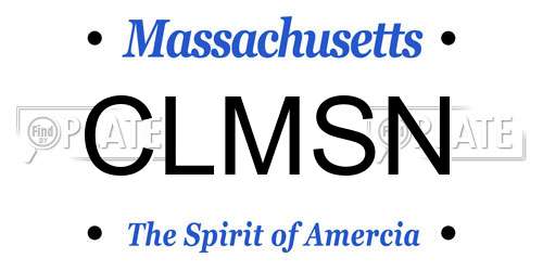 CLMSN Massachusetts License Plate