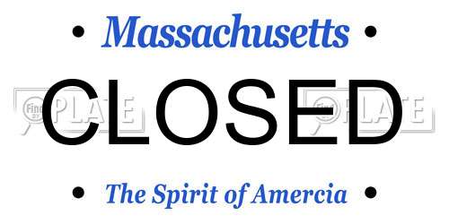 CLOSED Massachusetts License Plate