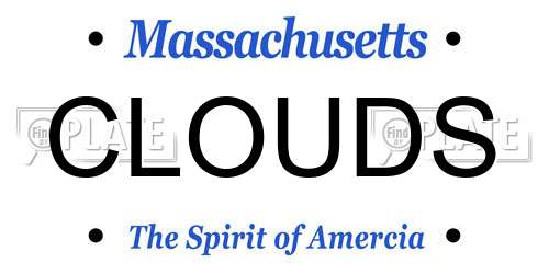 CLOUDS Massachusetts License Plate