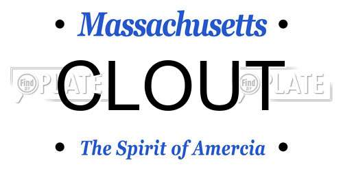 CLOUT Massachusetts License Plate