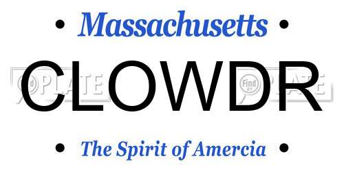 CLOWDR Massachusetts License Plate