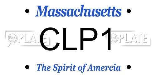 CLP1 Massachusetts License Plate