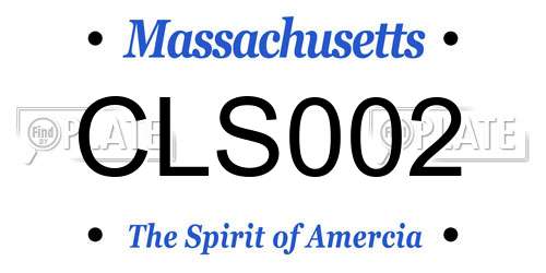 CLS002 Massachusetts License Plate